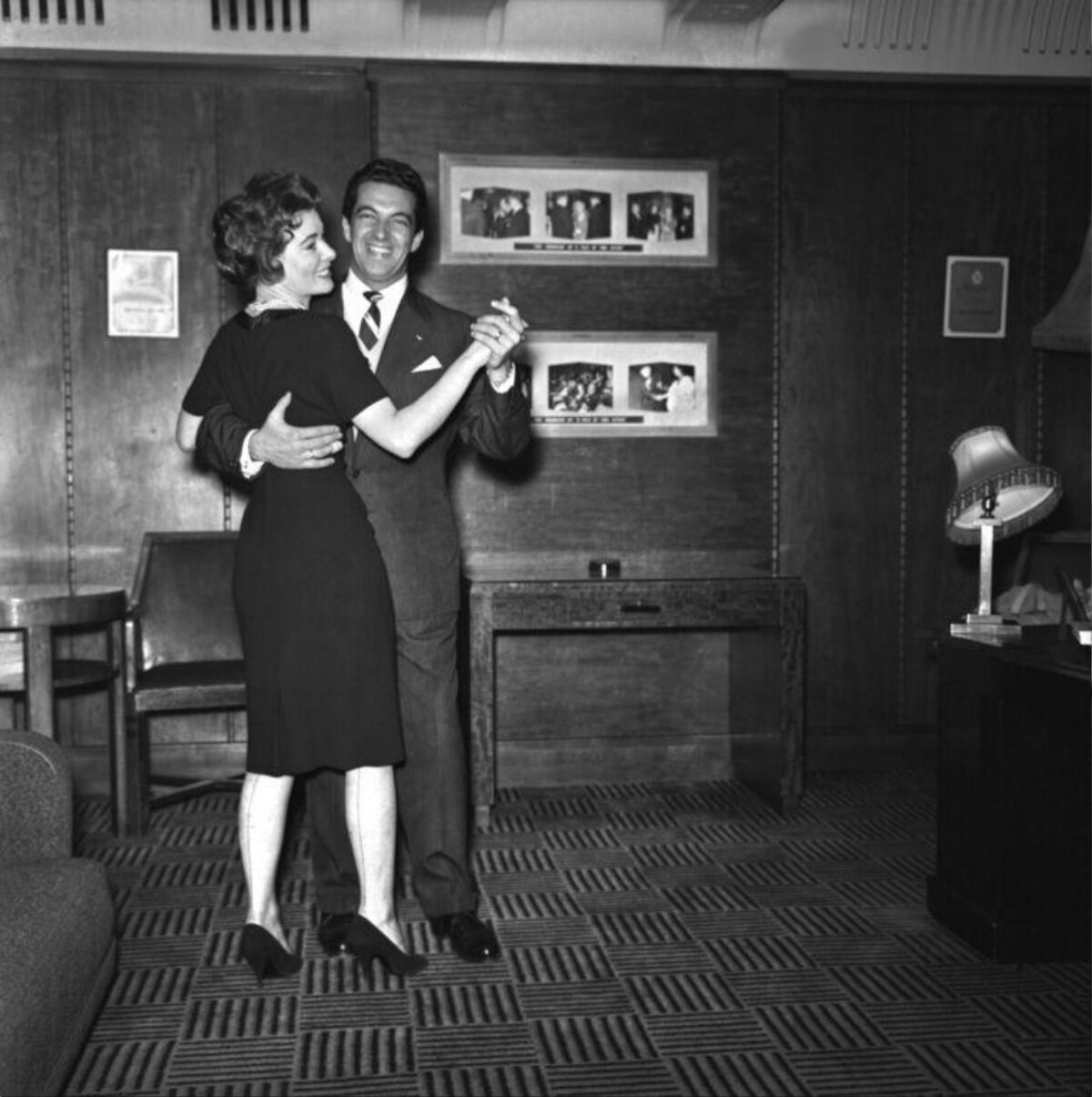 Vintage Couple Dancing Indoors
