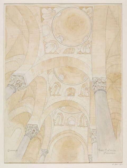 San Cataldo Palermo Interior Sketch
