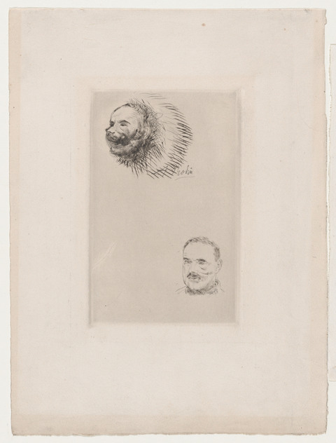 Two Male Head Portrait Sketches
