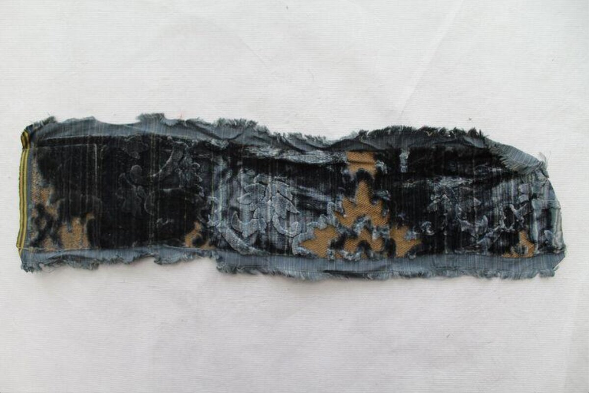 Damaged Antique Velvet Textile Fragment