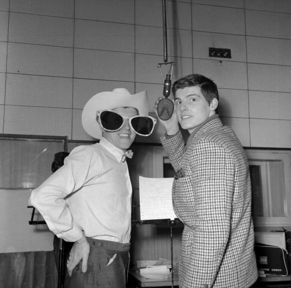 Two Men Having Fun In Recording Studio