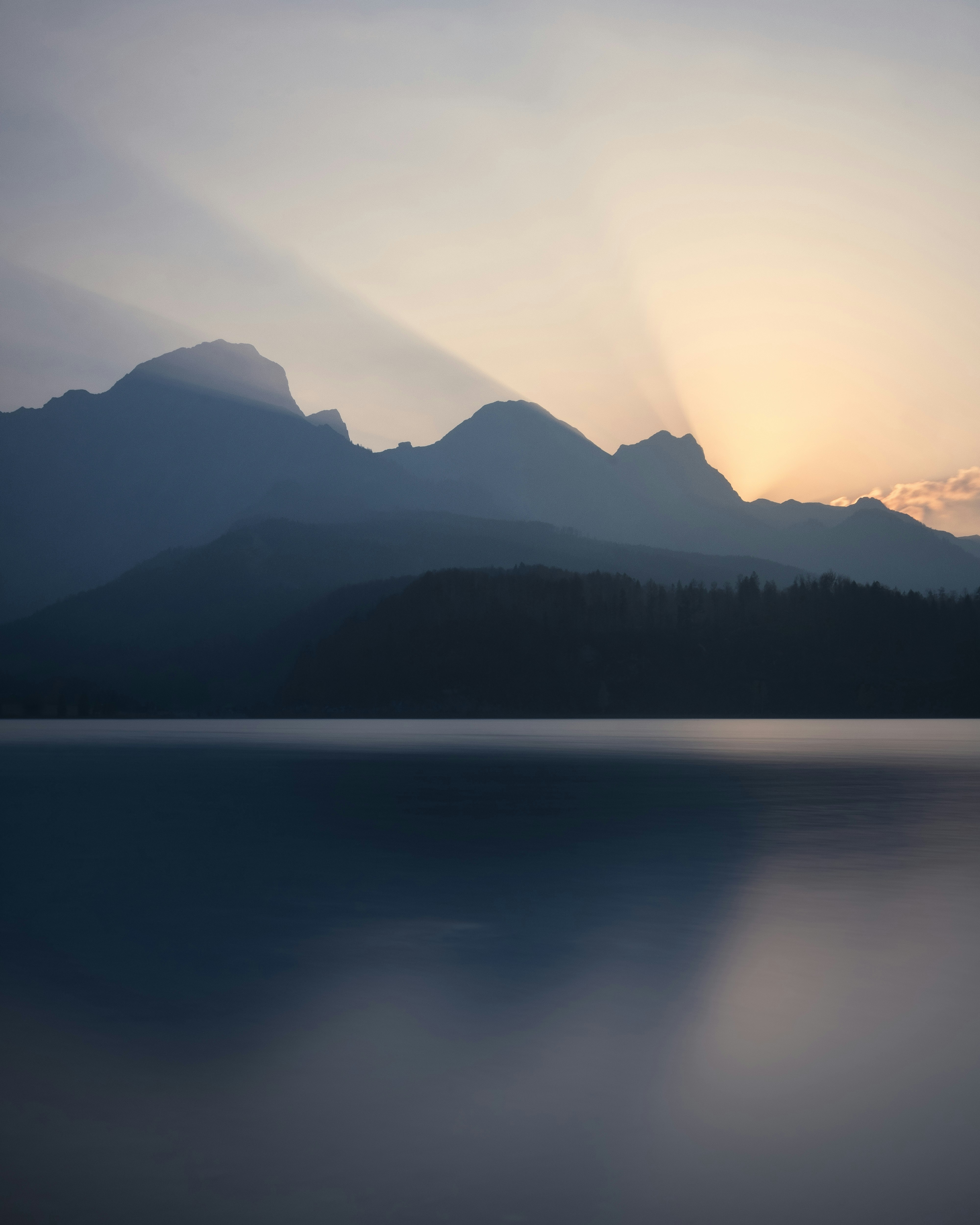 Sunrise Over Mountain Lake