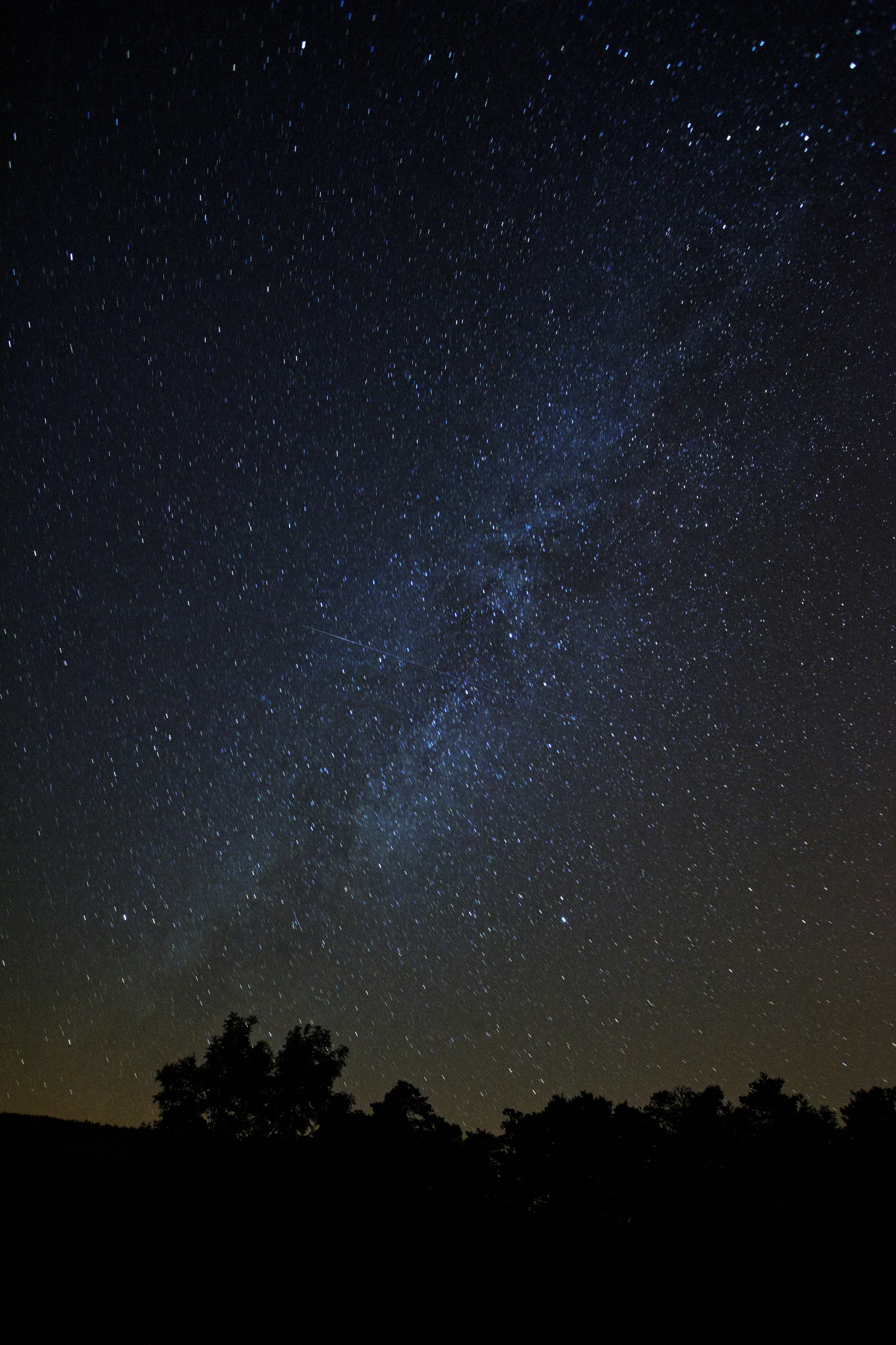 Night Sky with Milky Way and Meteor