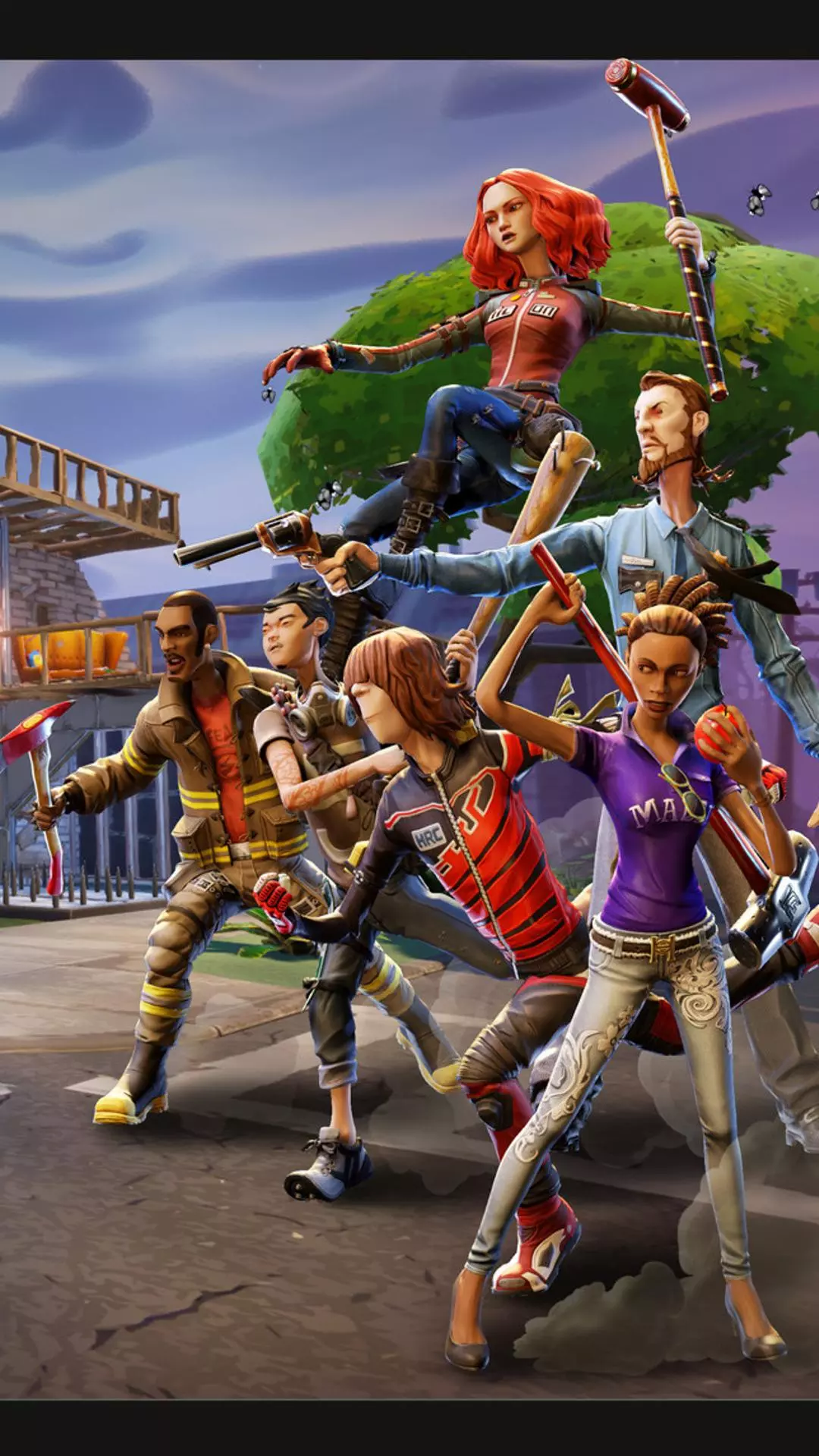 Group of Fortnite Characters in Battle Stance