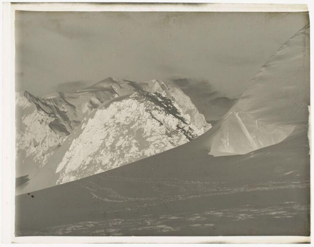 Vintage Snow Covered Mountain Landscape