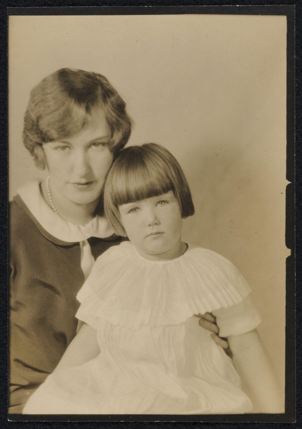 Vintage Studio Portrait of Mother and Child