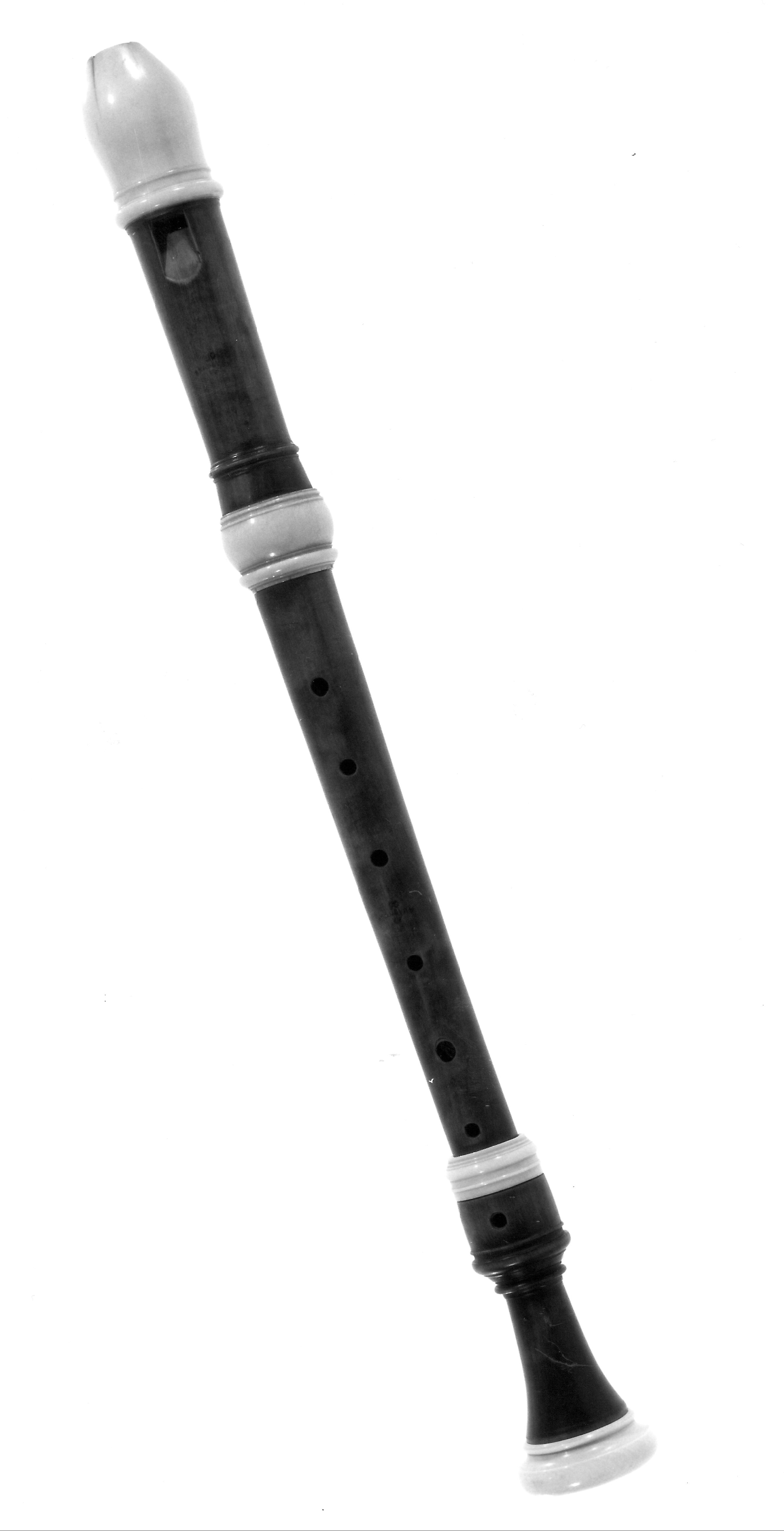Recorder on Plain White Background