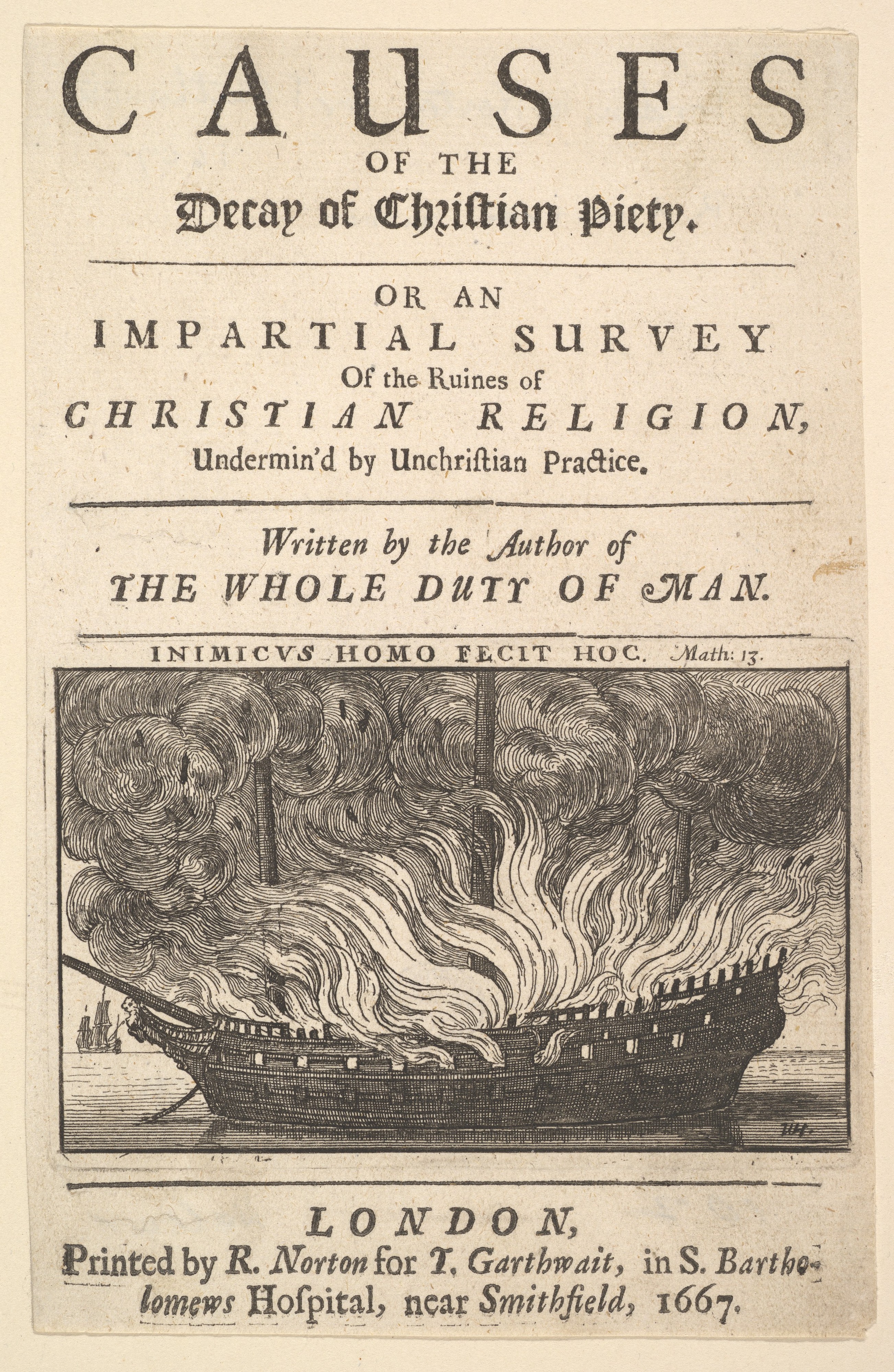 1667 Christian Piety Book Title Page