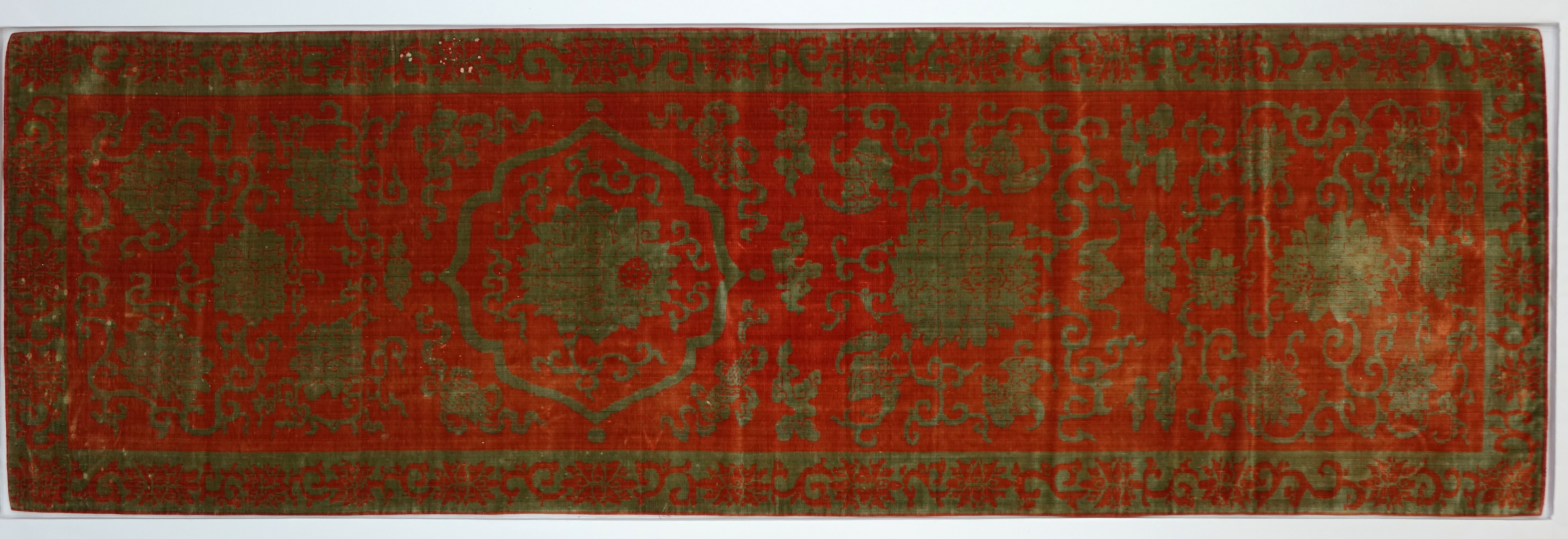 Antique Red Green Patterned Rug
