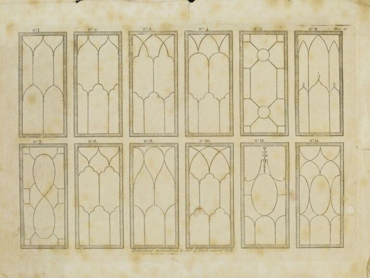1785 Gothic Window Pattern Plate