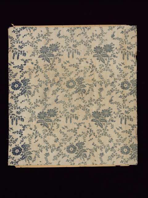 Vintage Blue Floral Textile Sample
