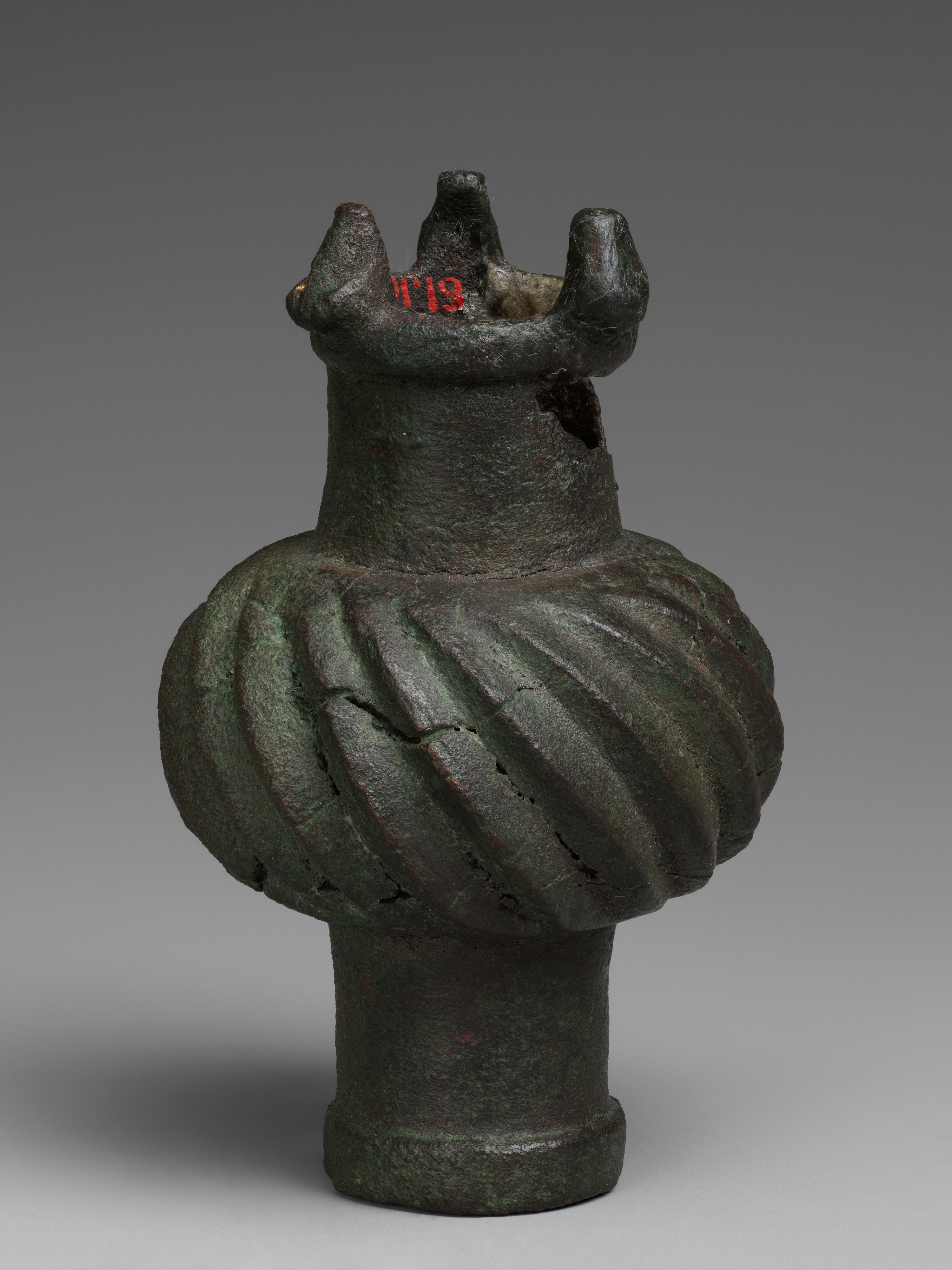 Ancient Twisted Bronze Mace Head