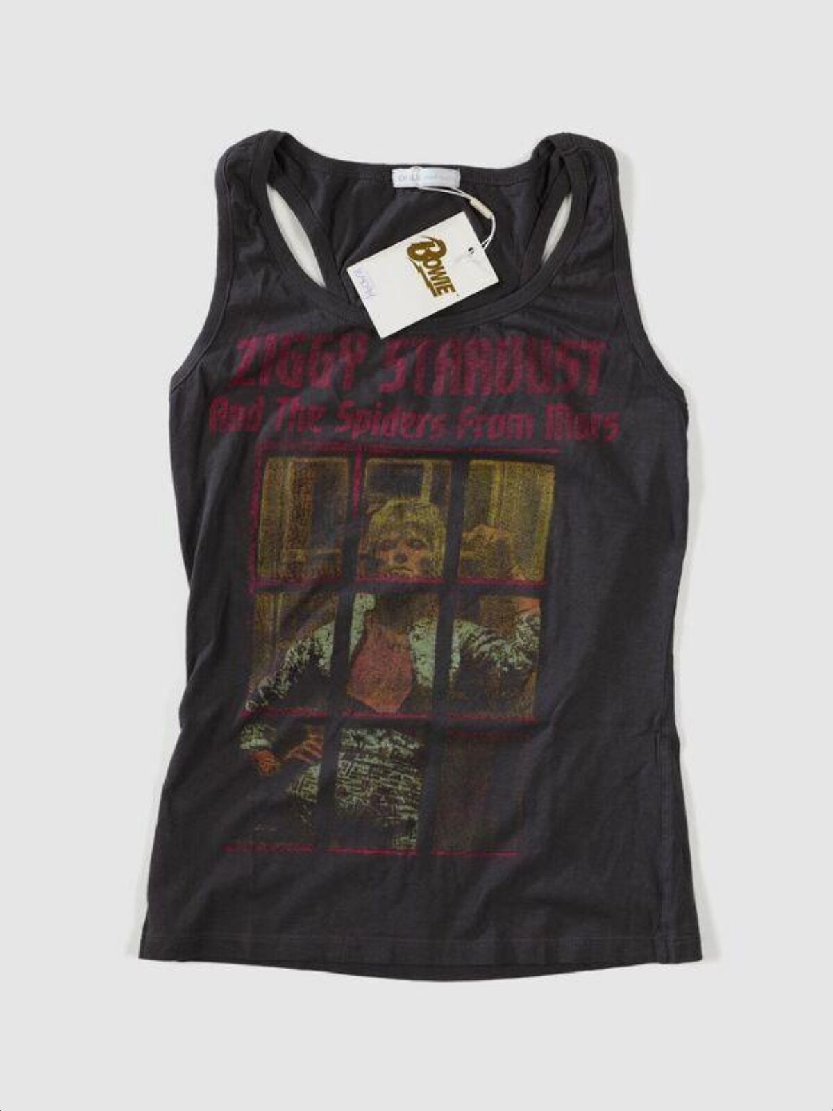Ziggy Stardust Printed Black Tank Top