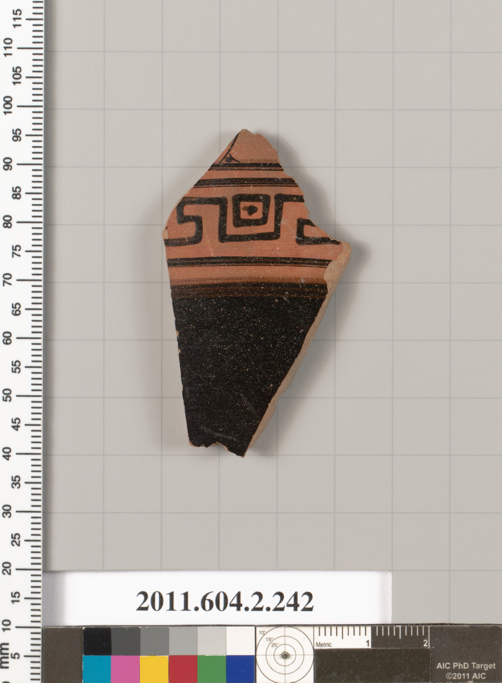 Ancient Geometric Pattern Pottery Shard