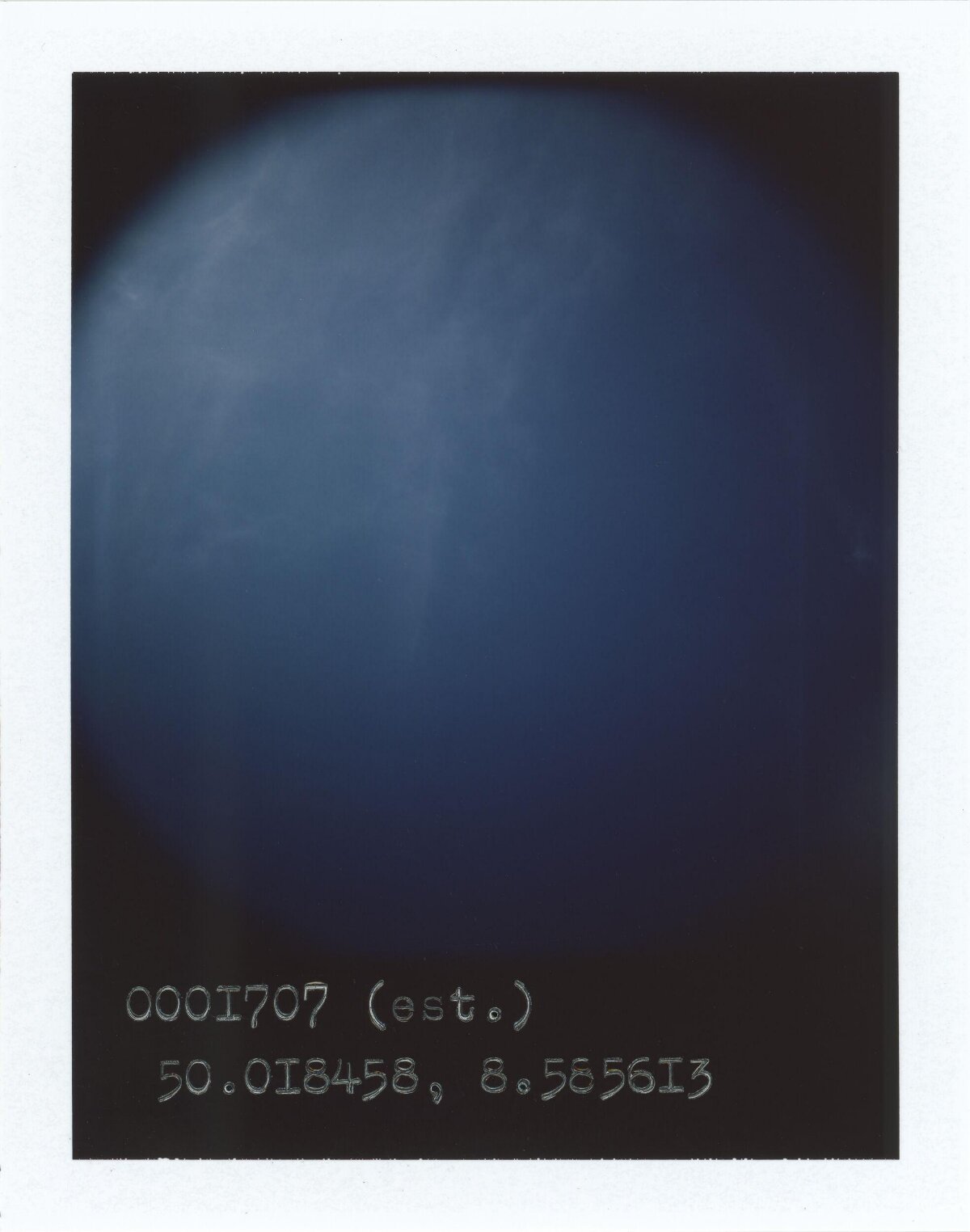 Polaroid Blue Sky with Coordinates