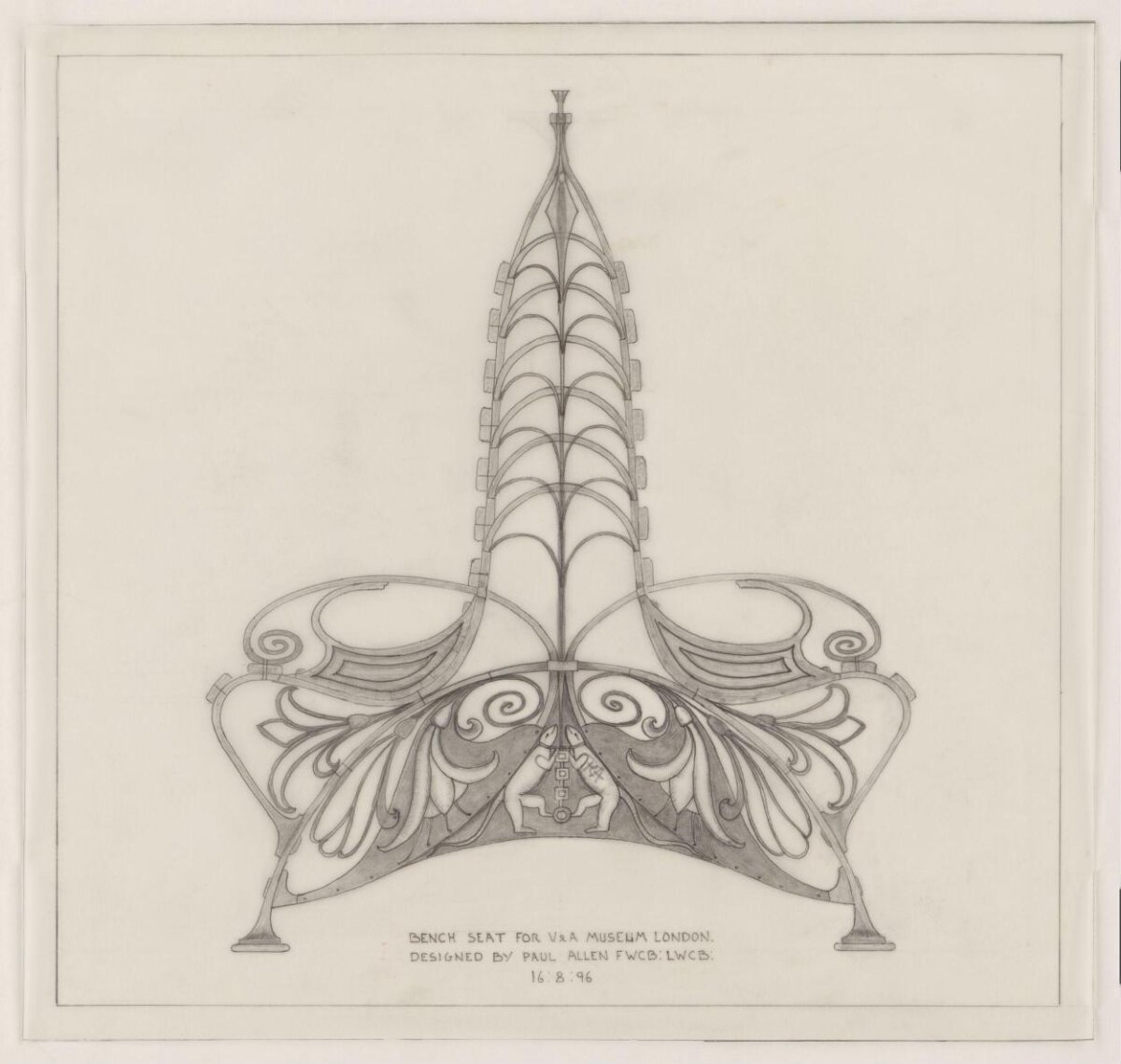 Bench Seat Design Drawing for V&A Museum