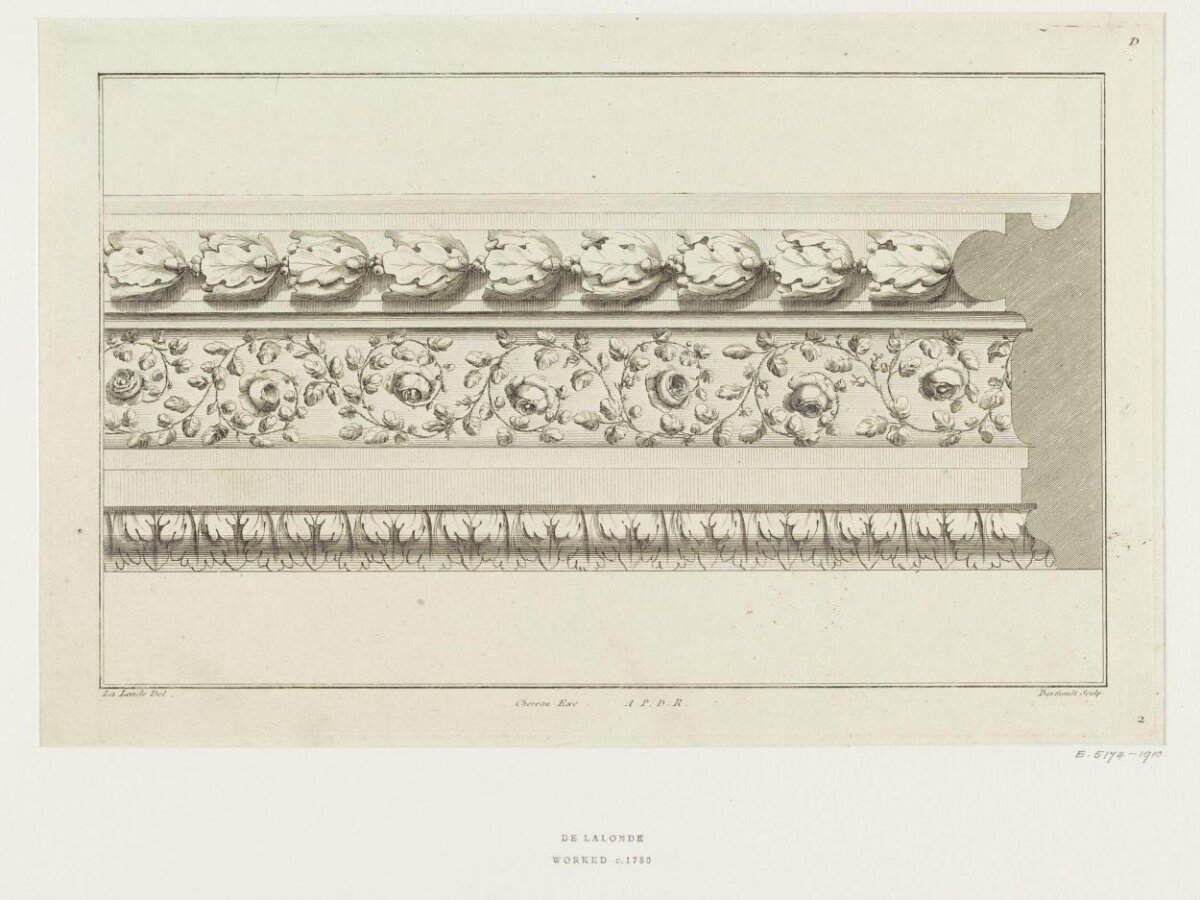 18th Century Cornice Ornament Engraving