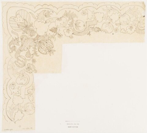 19th Century Textile Design Sketch