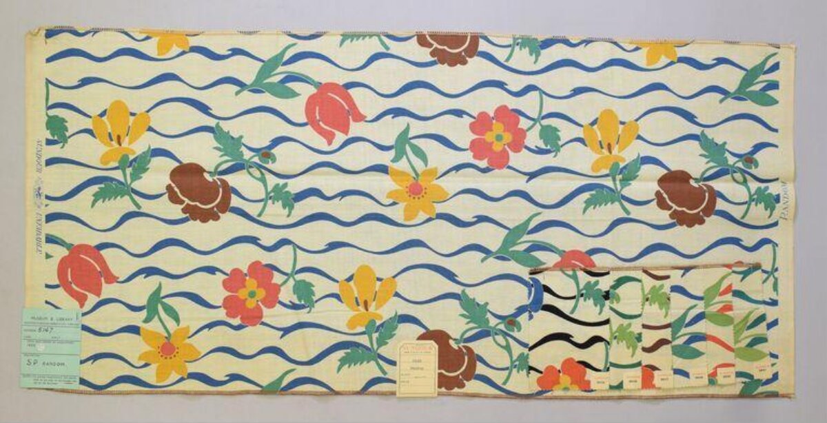 Vintage Floral Pattern Textile Sample