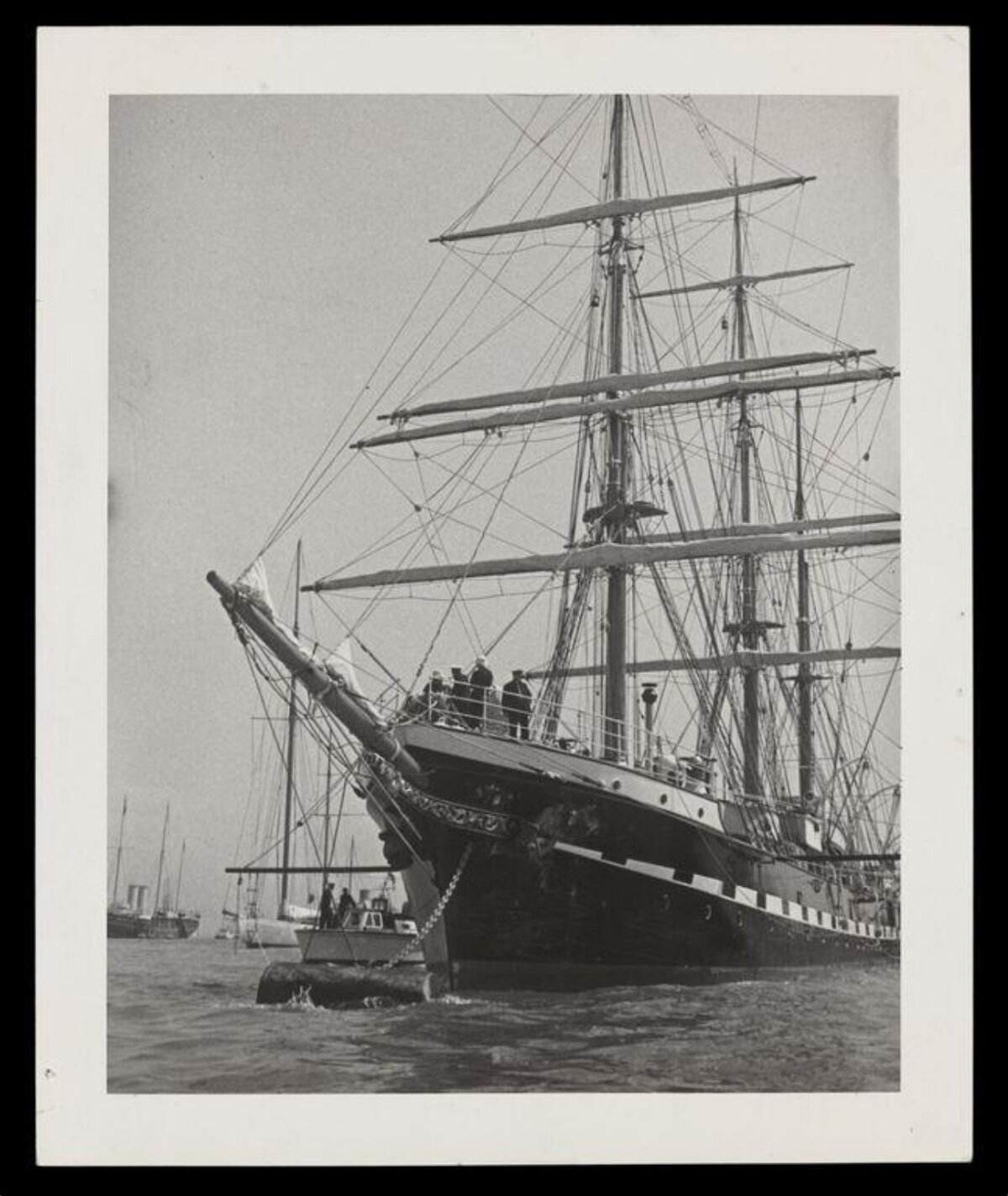 Vintage Three-Masted Sailing Ship