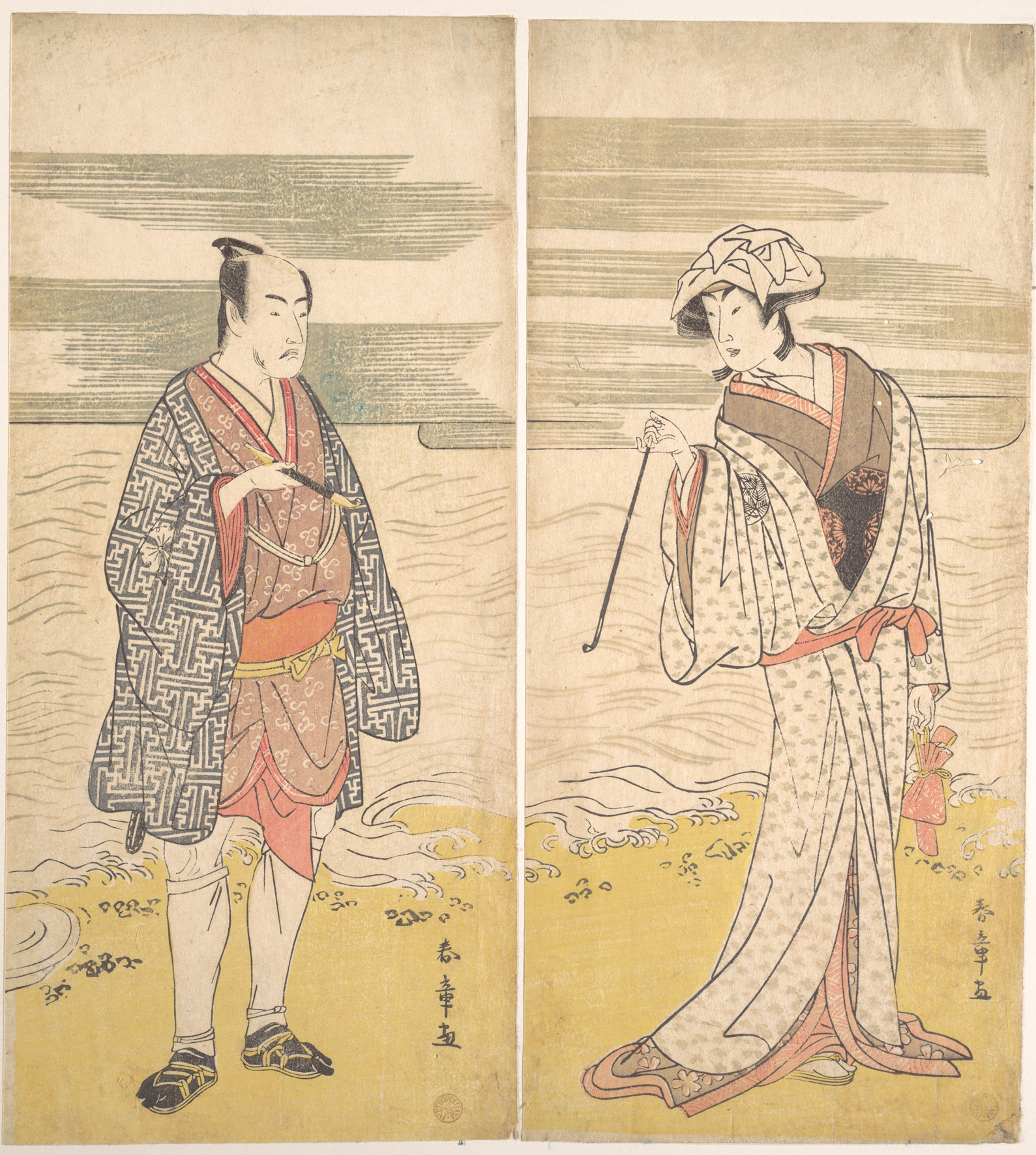 Ukiyo-e Couple by the Sea