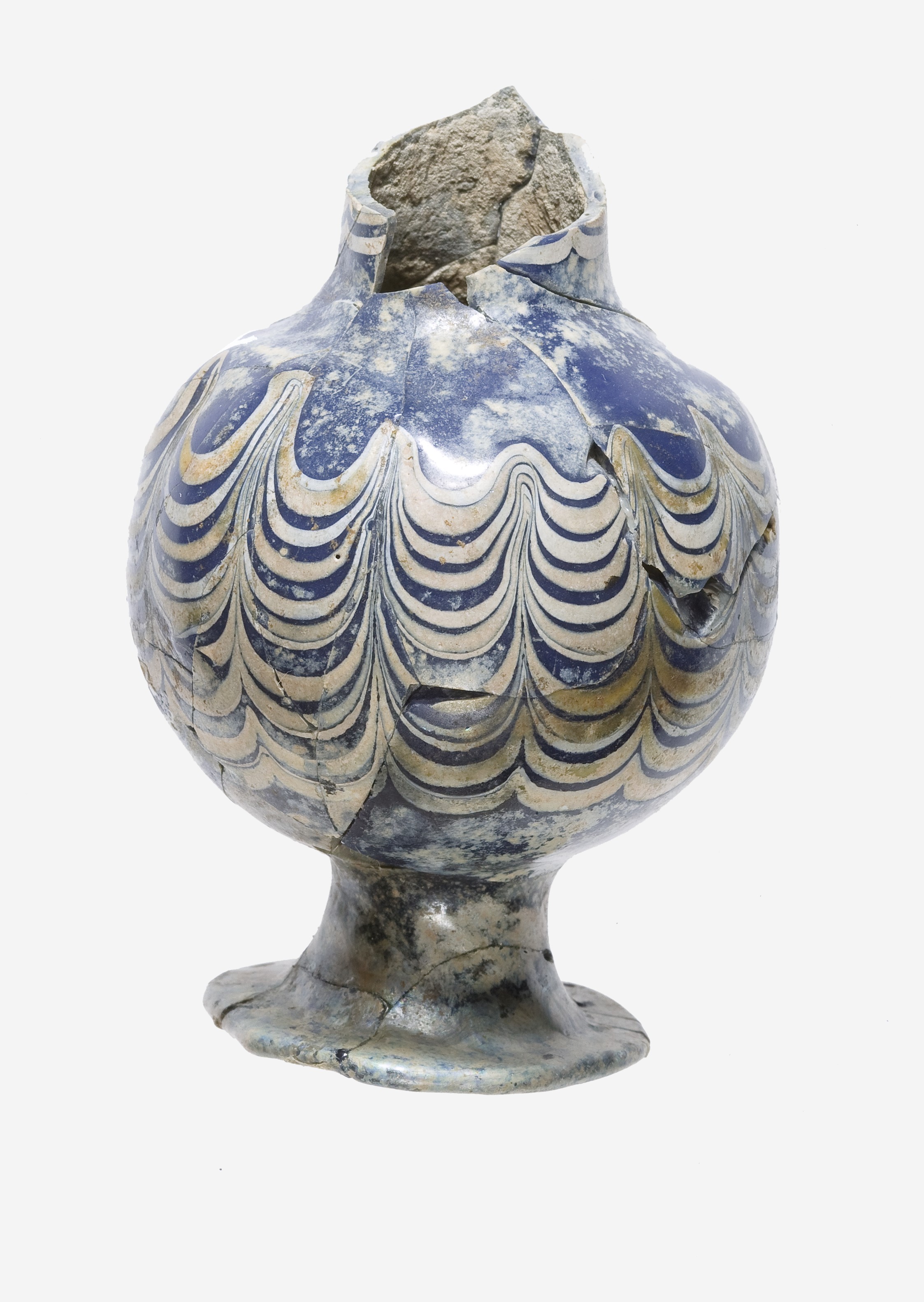 Damaged Ancient Patterned Glass Jar