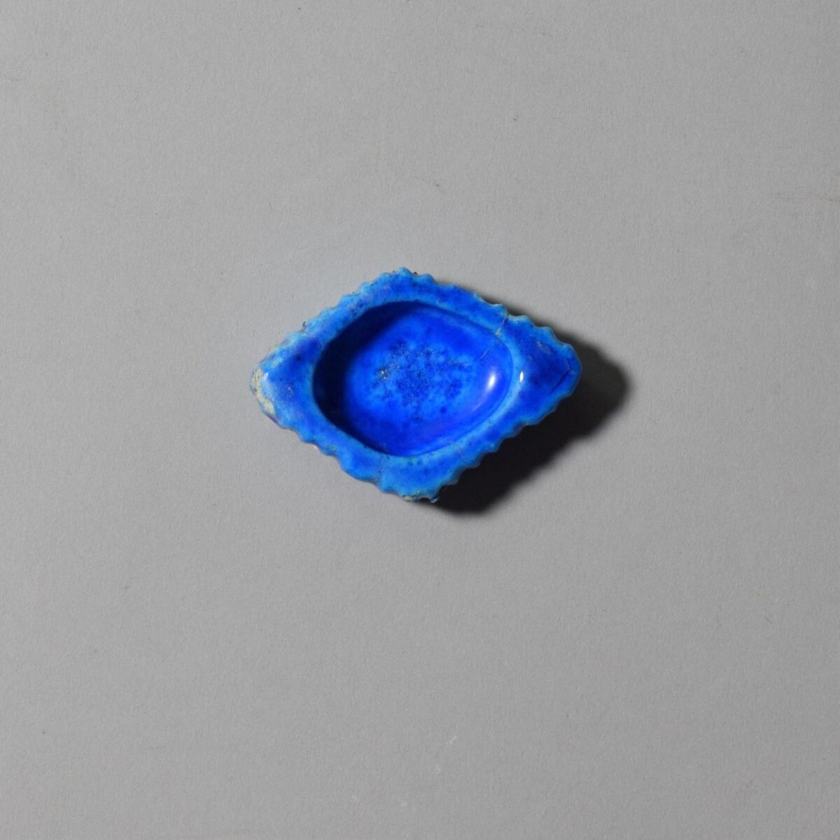 Blue Glazed Diamond-shaped Ceramic Brush Washer