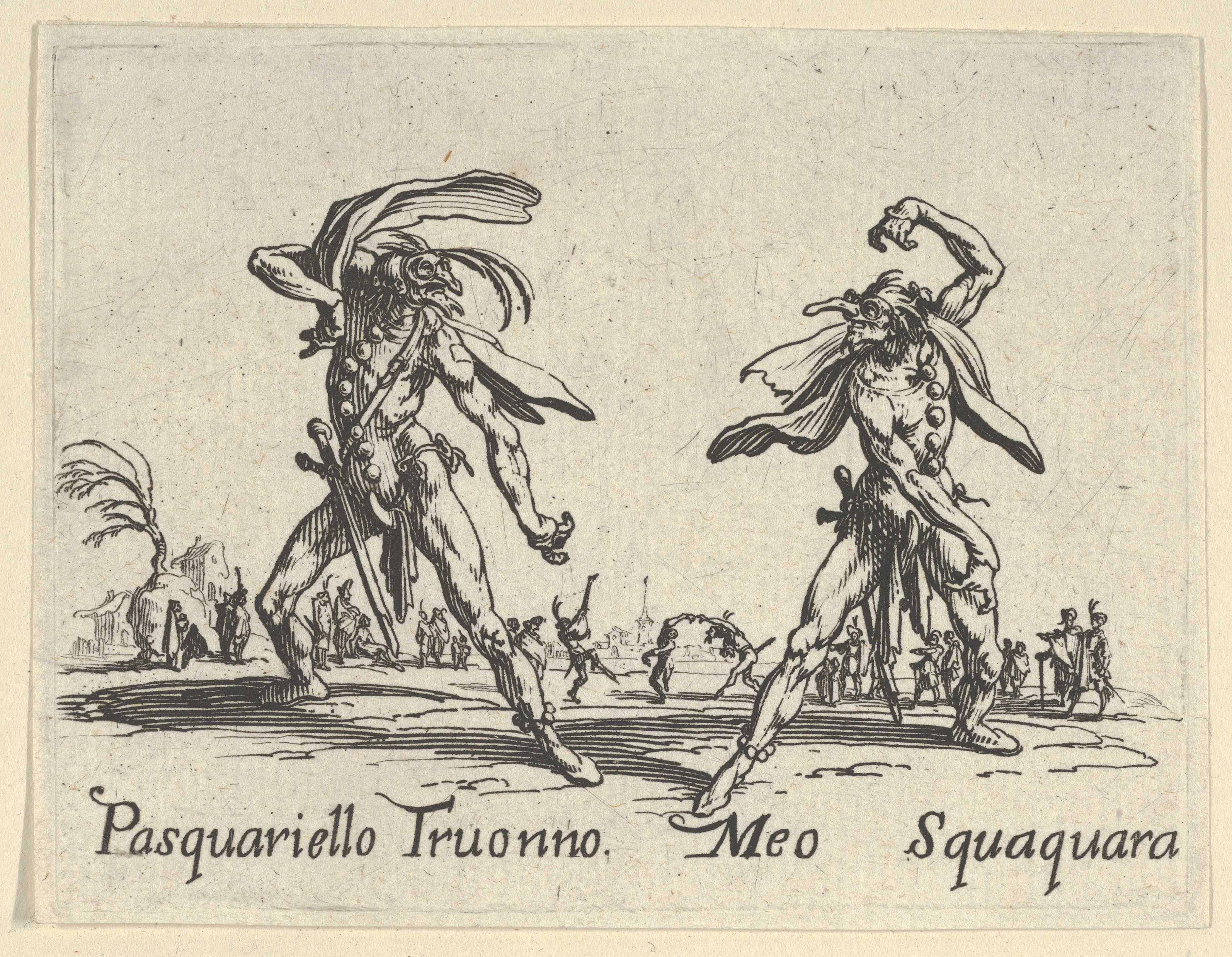 Two Masked Commedia Dell'Arte Figures