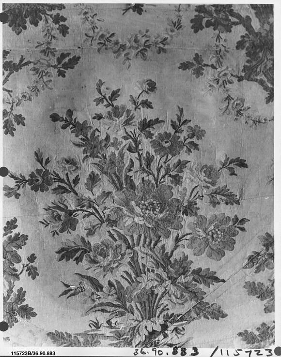 Vintage Black and White Floral Textile Design