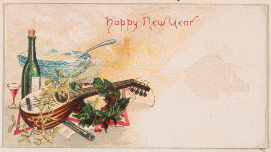 Vintage Happy New Year Greeting Card