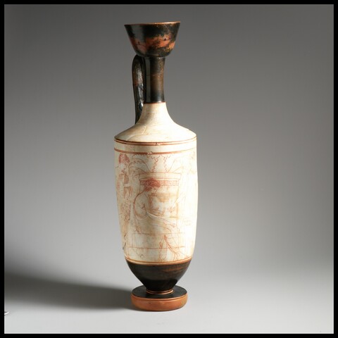 Ancient Greek Painted Lekythos Vase