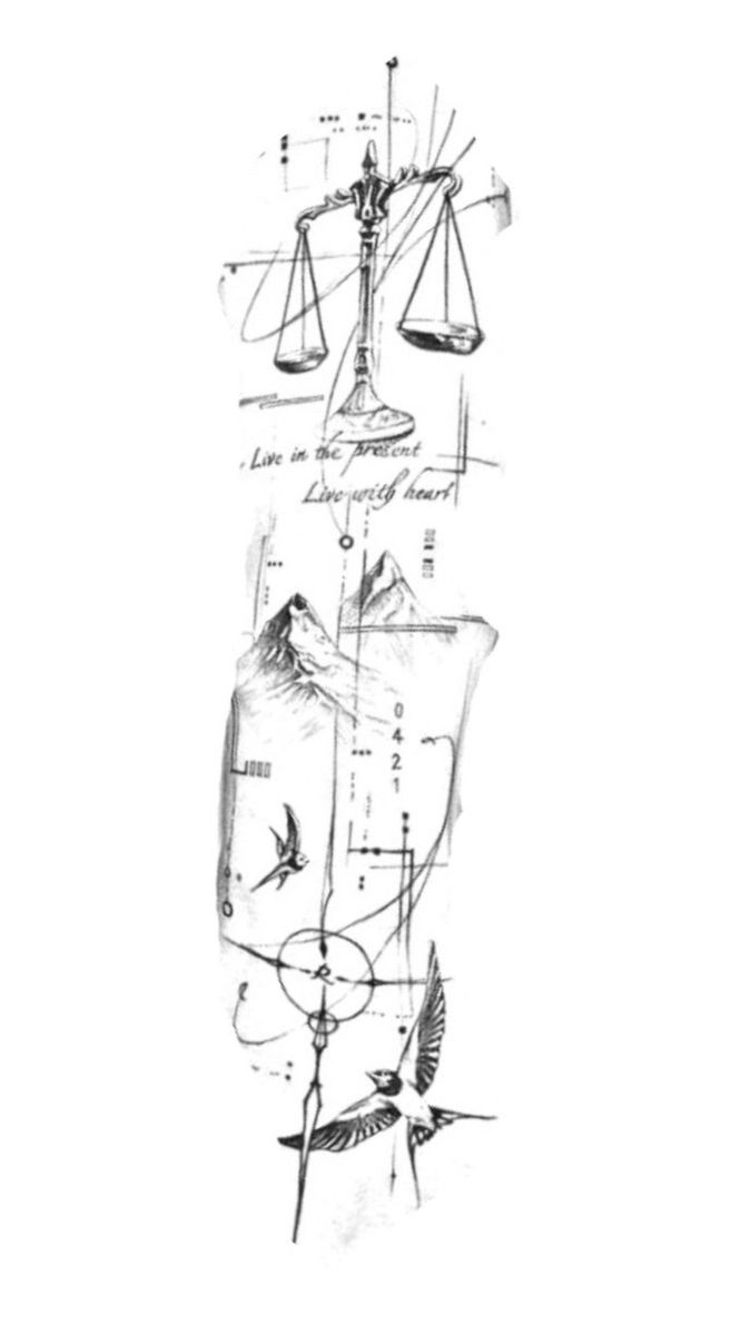 Libra Scales Tattoo Design