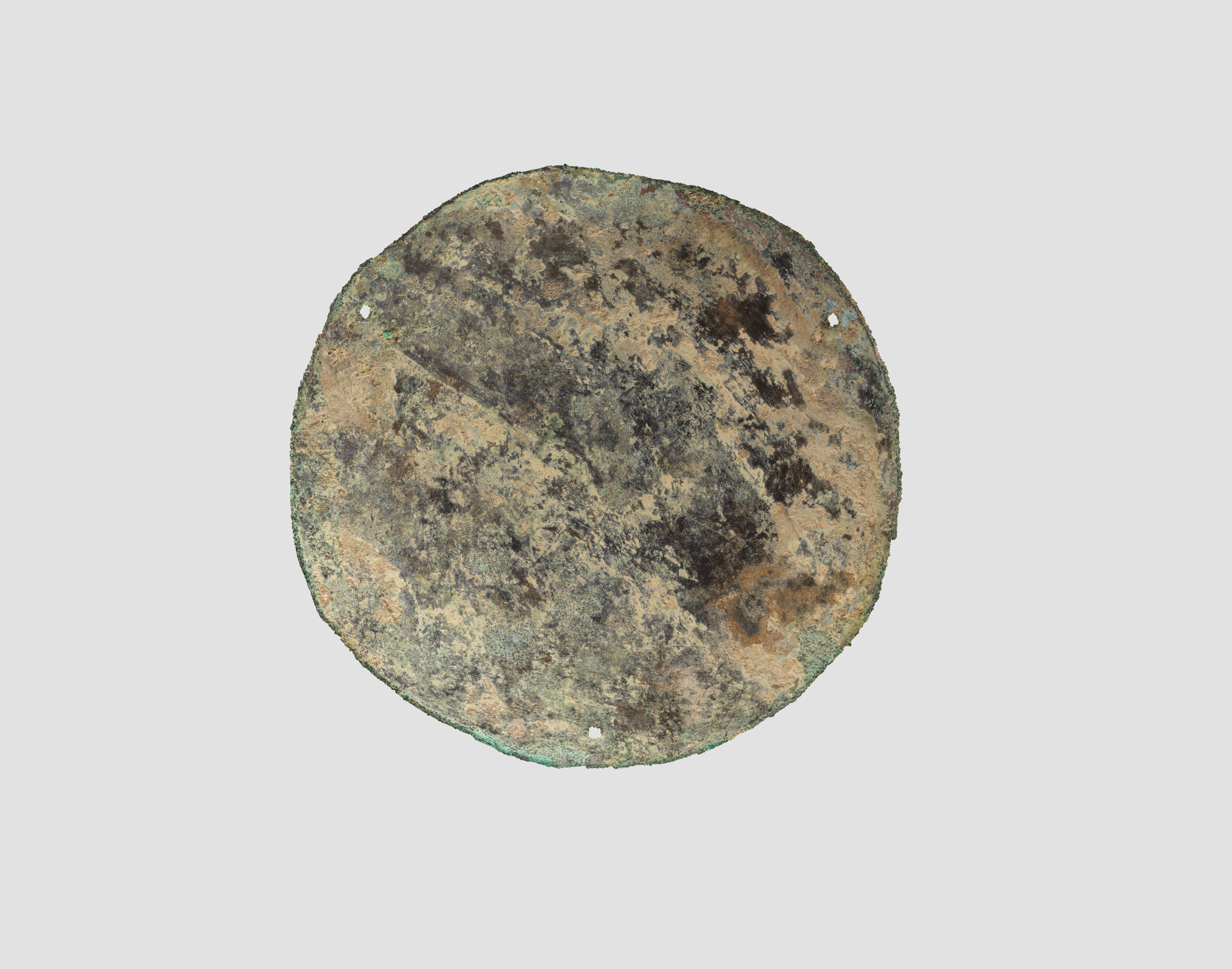 Ancient Corroded Round Bronze Artifact