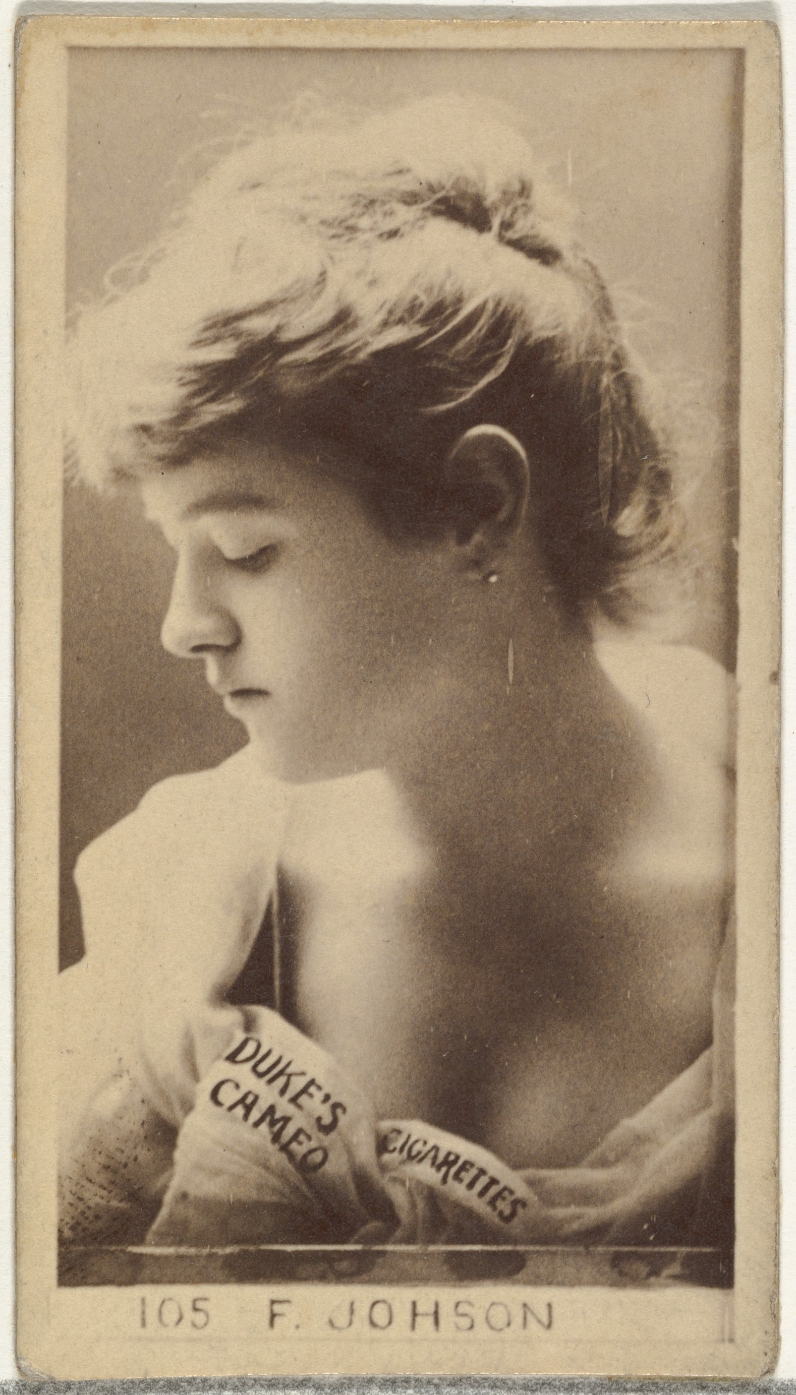 Vintage Cigarette Card Portrait of F. Johnson
