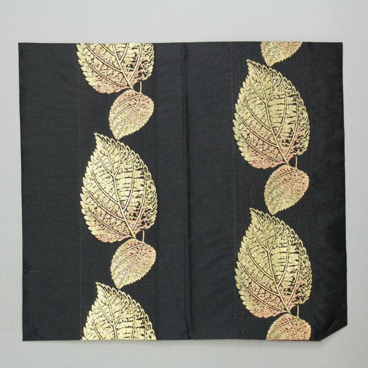 Black Fabric Gold Leaf Embroidery