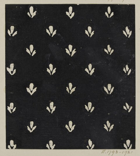 Black White Repeating Bud Textile Pattern