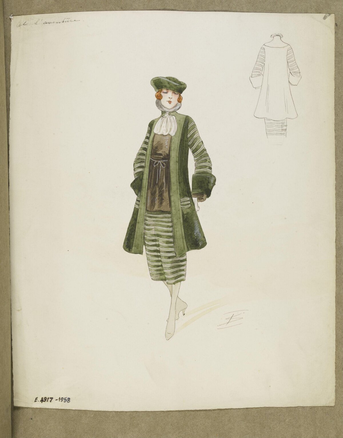 Vintage Women's Fashion Design Sketch