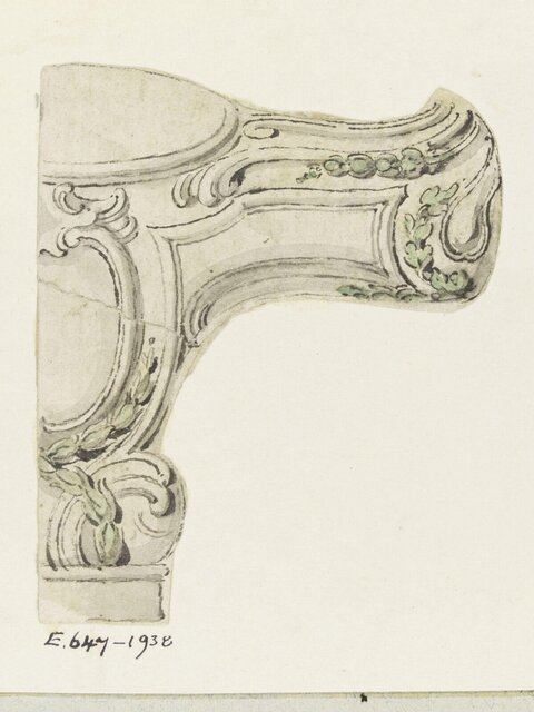 Watercolor Sketch of Ornamental Corbel