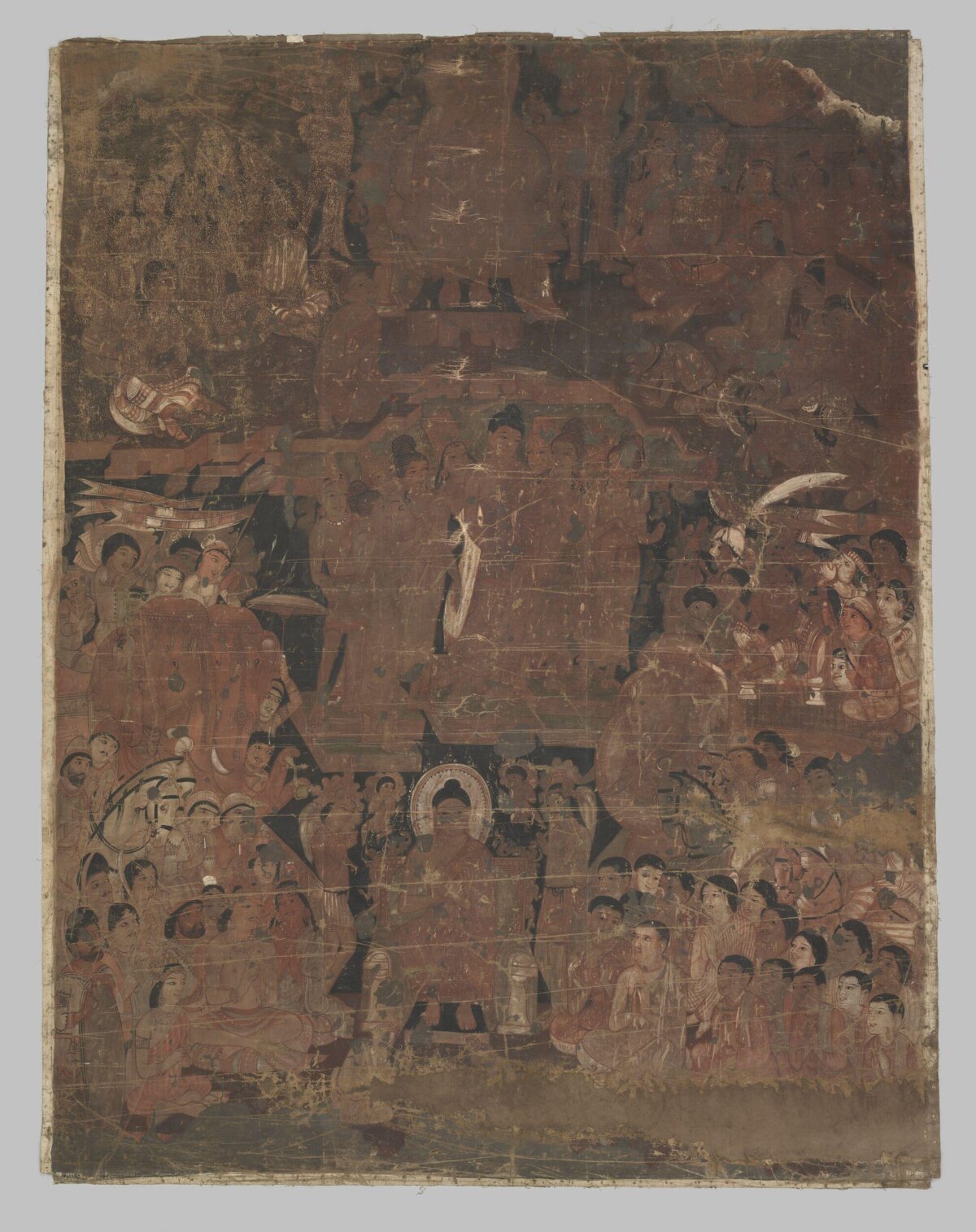 Ancient Buddhist Gathering Painting