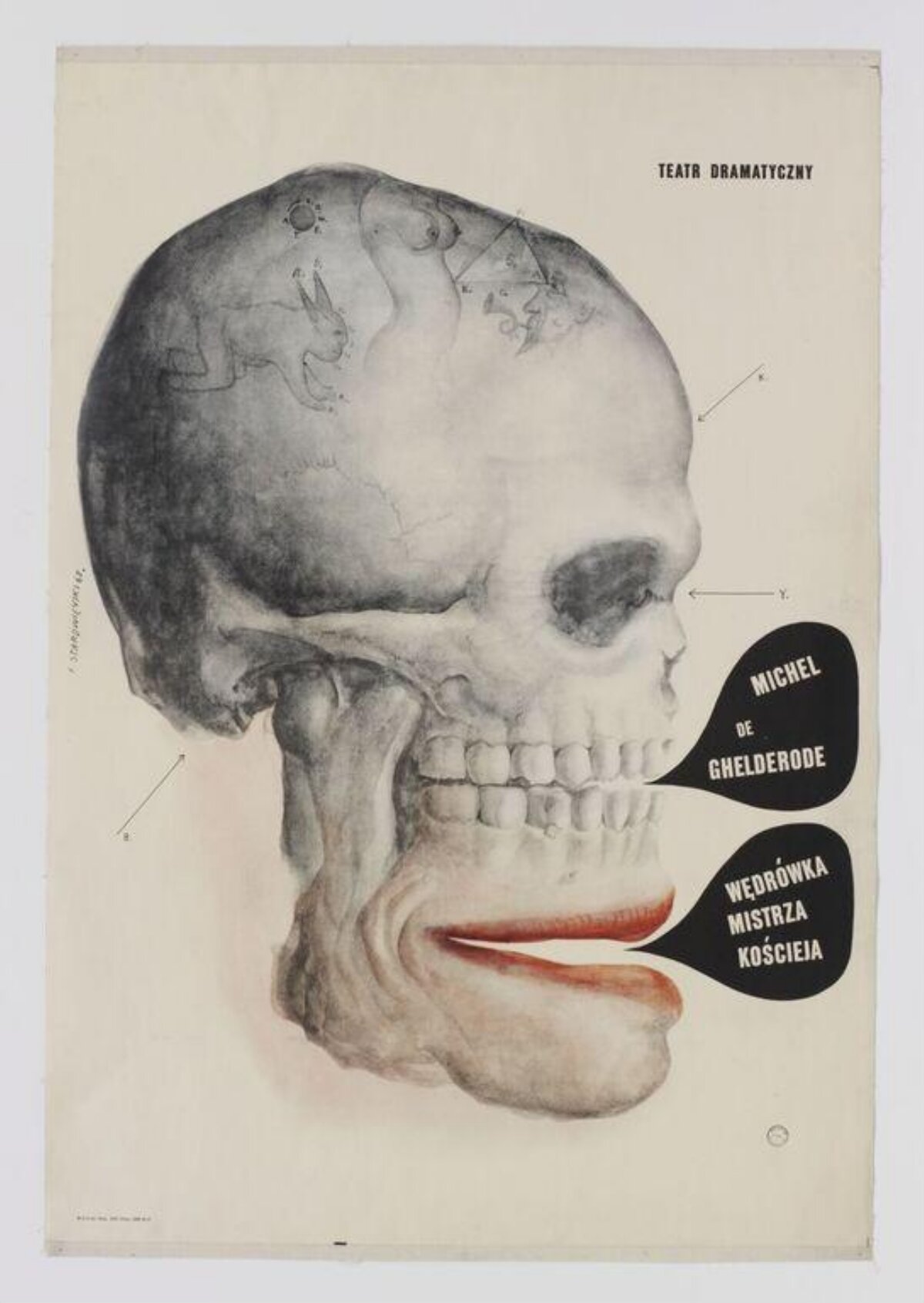 Theater Play Poster with Skull Illustration