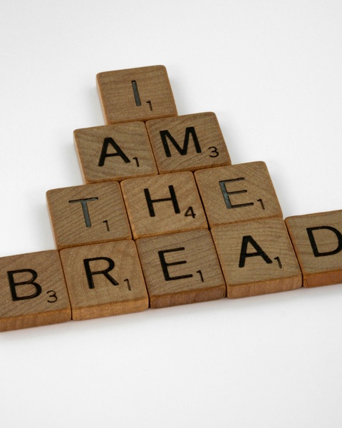 Scrabble Tiles Spelling I Am The Bread