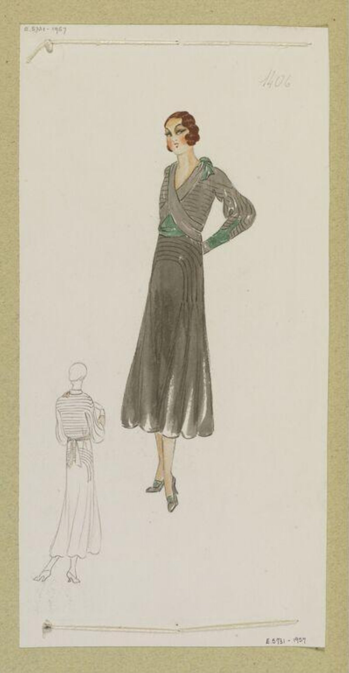 Vintage Dress Fashion Sketch