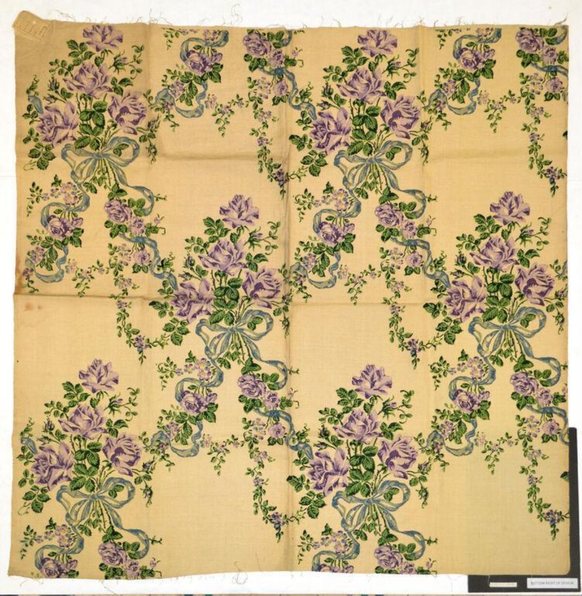 Vintage Purple Rose Floral Print Fabric