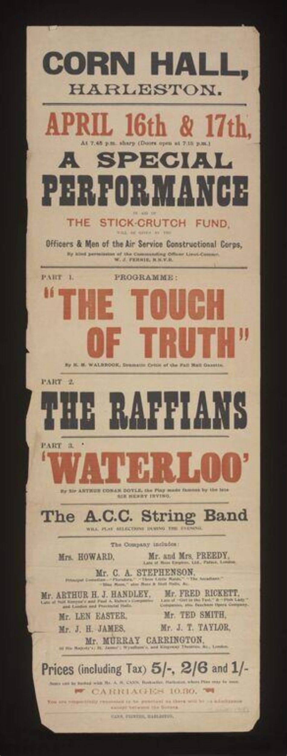 Vintage Corn Hall Performance Poster