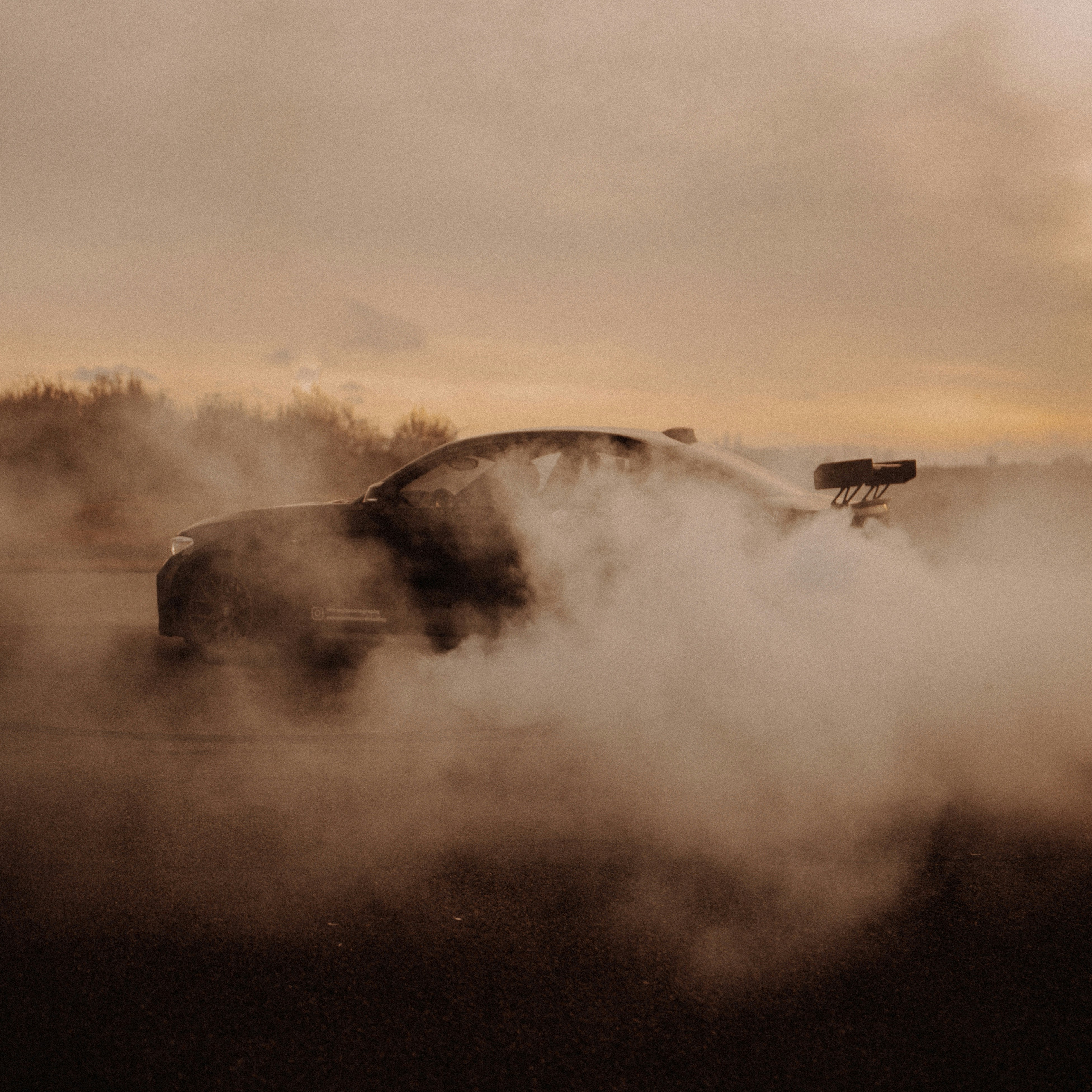 Drift Car at Golden Sunset