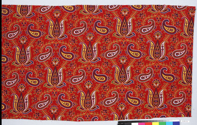 Red Paisley Printed Fabric
