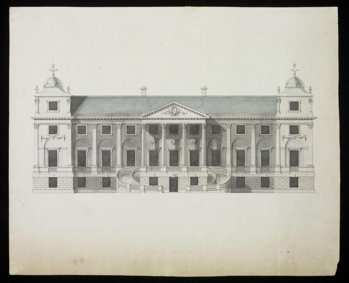 Classical Country House Facade Drawing