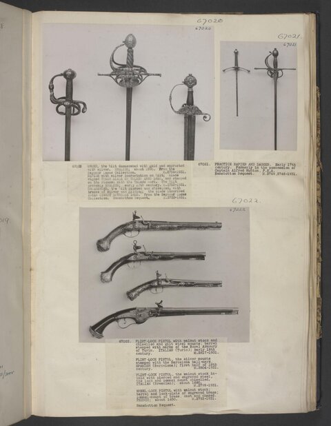 Museum Album Page of Antique Arms