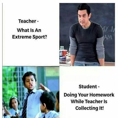 Funny Classroom Meme About Extreme Sport