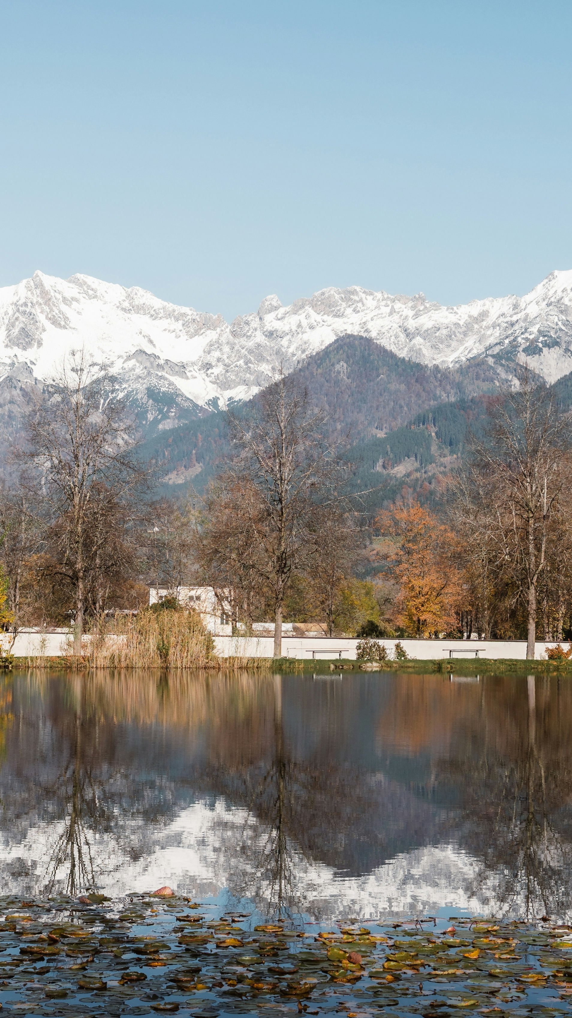 Snow Mountain Reflected in Autumn Lake